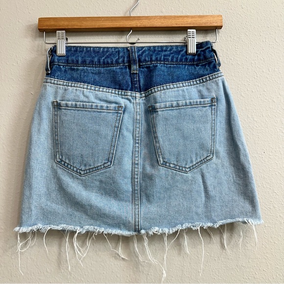 Pacsun Two Tone Denim Mini Skirt Size 23 - Picture 2 of 7